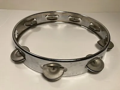 Vintage Stainless Chrome Tambourine  Japan 10” • $34.99