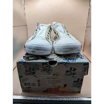 Ed Hardy Men's White Lowrise Denim Laceless Love Kills Shoes Size 12 W/ Box • $35