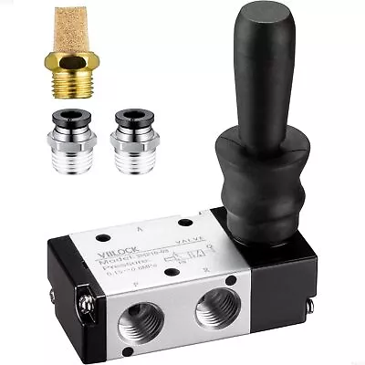 Pneumatic Air Hand Lever Valve 3 Way 2 Position 1/4”NPT Solenoid Valve Manual... • $23.63