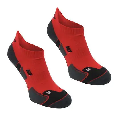 Mens Karrimor 2 Pack Running Padded Training Ankle Socks Red Black 7-11 • £10.99