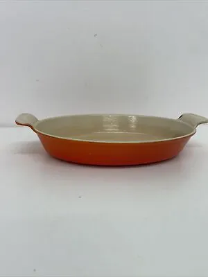 Le Creuset Cousances Large 28 Cm Orange Volcanic Oval Gratin Dish Cast Iron B19 • £39.99