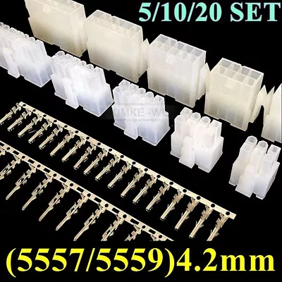 2-24 Pin Molex Mini-Fit Jr 5557/5559 4.2mm Connector Kits (Plug+Socket+Crimps)  • $5.70