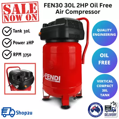 Fendi Air Compressor 30L 2HP FEN30 Oil Free Compact Upright Portable Air Tank • $309.44