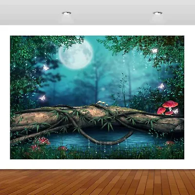 £29.99 • Buy Fantasy Enchanted Moon Dark Forest 3D Mural Decal Wall Sticker Poster Vinyl S229