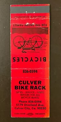 Culver Bike Rack - Culver City Ca. Vintage Matchbook Cover  • $8.95