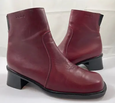 Naot Women's Size 9 40 Leather Side Zip Ankle Boots Bootie Burgundy Reg $225 • $31.18
