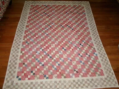 Antique- Small Block Quilt- Hand Stitch- 79 X 62 Inches Approx.- • $79.99