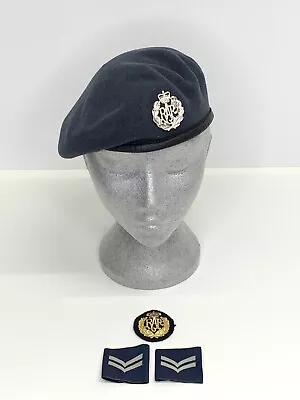 RAF Beret Cap Badge & Corporal's Rank Tabs. Size 56cm. Royal Air Force. • £16.99