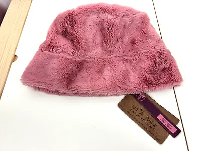 FAT FACE Women's Beautiful Pink Super Soft Faux Fur Bucket Style Hat One Size! • £10.50