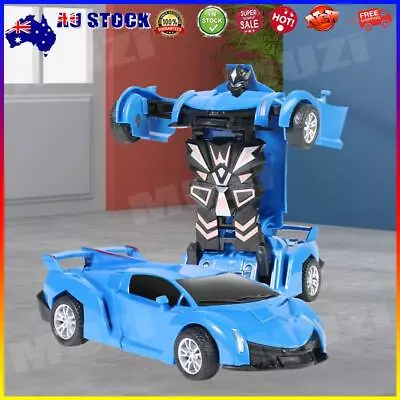 # 2 In 1 Mini Car Toys One-key Deformation Robot Car Toy Boys Gift (B Blue) • $8.49