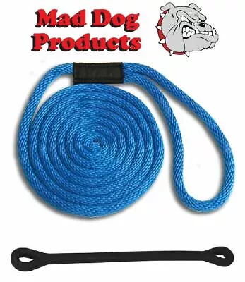 Mad Dog Royal Blue Solid Braid Nylon Dock Line W/ Snubber - 5/8  X 10' Dock Line • $46.99