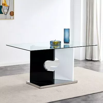 Dining Table 6-8 0.39  Tempered Tabletop Slab Special-Shaped Bracket Minimalist • $388.07