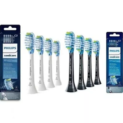 4 Pack Philips Sonicare C3 Premium Defence Sonic Toothbrush Heads White Black AU • $38.88