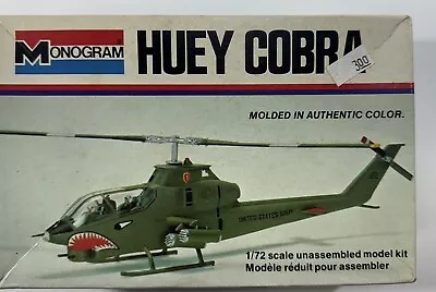 1979 Monogram 1/72 AH-1G Huey Cobra Attack Helicopter Model Kit • $18