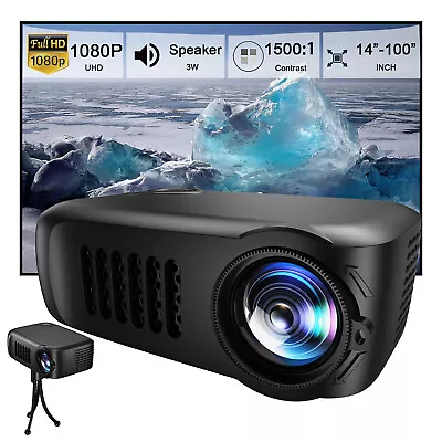 Portable FHD Projector 1080P Home Cinema Beamer Mini Movie Theater AV Multimedia • $33.69