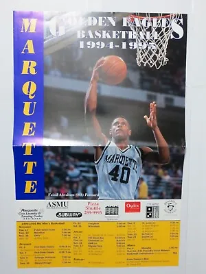 Large Vintage Marquette Golden Eagles Poster 1994-1995 Faisal Abraham 11x17 UU • $29.99