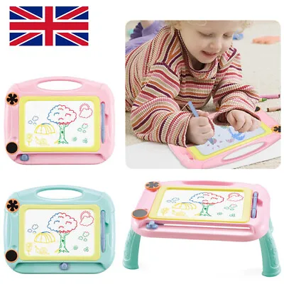 Kid Drawing Board Magnetic Writing Sketch Pad Erasable Magna Doodle Toy Colorful • £7.48