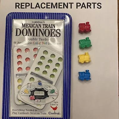 Mexican Train Dominoes REPLACEMENT MARKERS Set Of 4 Cardinal 2004 Double Twelve • £5.69