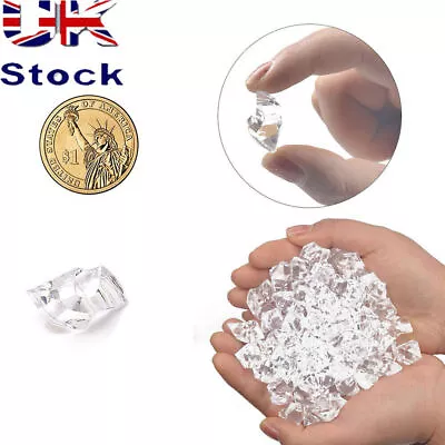 £8.29 • Buy 100PCS DIY Fake Crushed Ice Rocks Cubes Clear Acrylic Vase Fillers Decor Kits UK