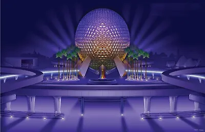 Epcot Spaceship Earth Globe Stylized Poster Print Walt Disney World • $19.49