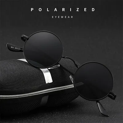 $19.77 • Buy Polarized Round Sunglasses Men Women Vintage Lens UV400 Retro Circle Glasses