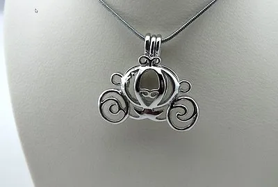 Silver Charm Necklace Pick A Pearl Cage Carriage Disney Princess Cinderella • $6