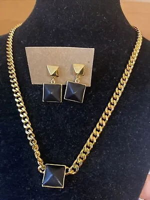 Vince Camuto Gold Tone Necklace &  Earrings Set • $30