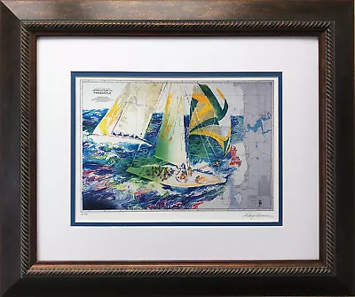 LeRoy Neiman  The America's Cup- Australia '86  West Coast CUSTOM FRAMED ART • $69.99