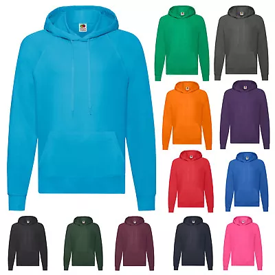 Fruit Of The Loom Lightweight Hooded Sweatshirt Hoodie Ss121 • £10.99