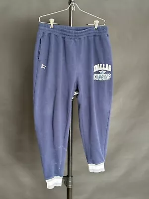 90's Dallas Cowboys Starter Blitz Jogger Sweatpants XL Blue Y2K Vintage NFC • $59.99