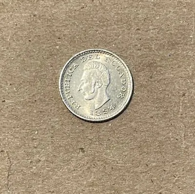 Ecuador - 1894/3 Silver 1/2 Decimo - Very Nice! • $85