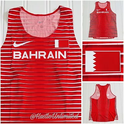 NEW Nike Pro Elite Bahrain Official Track & Field Singlet Men’s Size Large -Red • $139.99
