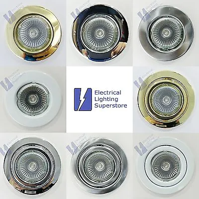 GU10 Mains & MR16 Low Voltage Recessed Ceiling Downlight Fixed Tilt 240v 12v • £2.10