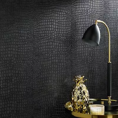 Boutique Crocodile Black Wallpaper • £16.79