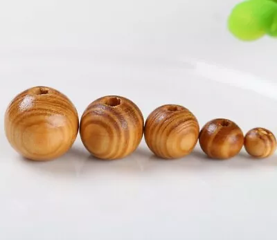 £2.89 • Buy Round Burly Dark Brown Natural Wooden Beads 6mm - 20mm [BUY 3 GET 3 FREE]