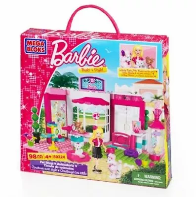 BARBIE Mega Bloks Pet Shop 98 Piece Building Block Kit Age 4+ New  • $45