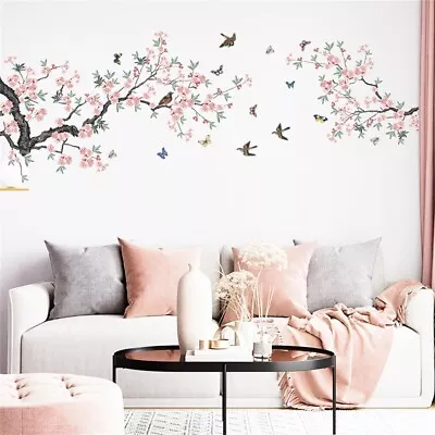 Blossom Flower Birds Tree Branch Wall Stickers Cherry Blossom Decals Mural Decor • $14.23