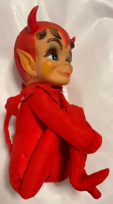 Vintage 1967 Kamar Japan Red Devil Elf Folding Legs Hugging Knees Euc • $95