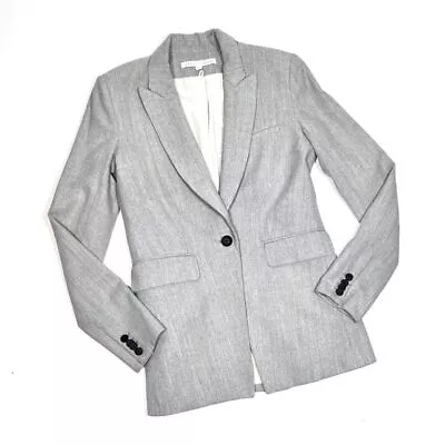 Women's Veronica Beard Light Grey Virgin Wool Blazer • $48