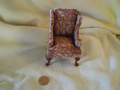Vintage Miniature Wing Back Chair 1:12 Scale • $30