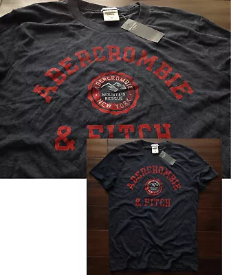 【New】Abercrombie & Fitch Men's【A&F Mountain Rescue Logo MUSCLE Tee】Dark Grey @S • $22.95