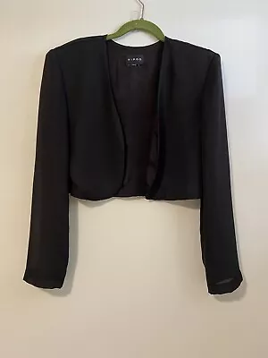 Vintage 80s Virgo Black Bolero Jacket Short Cropped Open Front Black • $15.99