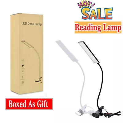 USB LED Lamp Dimable Warm Light Day Light Adjustable Work Reading Room Clip Lamp • £13.65
