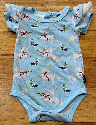 $10 • Buy Rock Your Baby Aqua Unicorn Tutu Sleeve Bodysuit Size 00