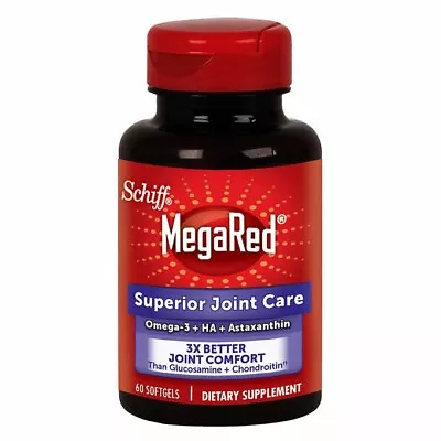 Schiff MegaRed Superior Joint Care 60 Softgels - Best Price Exp: 01/26 • $23.99