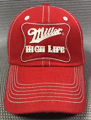 Miller High Life Hat Felt Patch Cap Red White Stitched Strapback Acme • $9.95