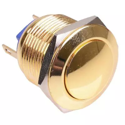 £6.49 • Buy Off-(On) 19mm Domed Gold Vandal Resistant Push Button Switch 2A SPST