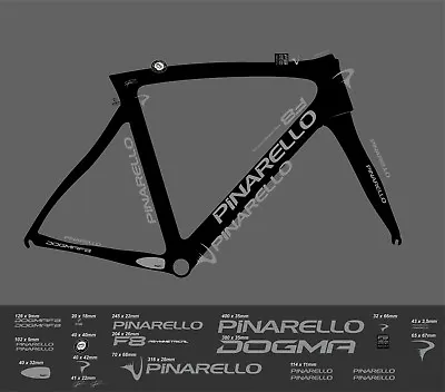 $49 • Buy Pinarello Dogma F8 Custom Made Frame Decal Set  Silver