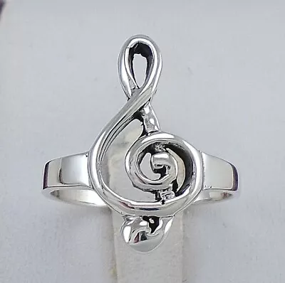 LARGE 925 STERLING SILVER MUSIC NOTE RING Size 6  Style# R2210 • $15.29