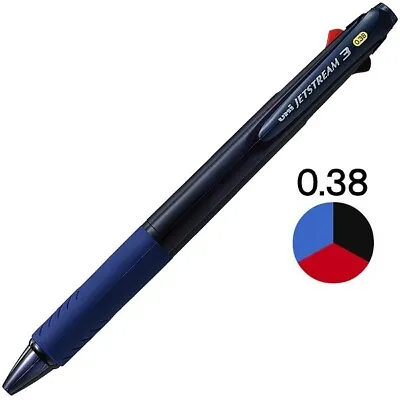 Uni Jetstream 3 Colors Ballpoint Multi Pen 0.38mm Body Color Navy • $9